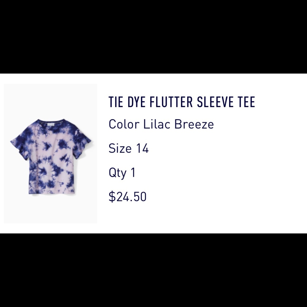 Tie Dye Flutter Sleeve Tee